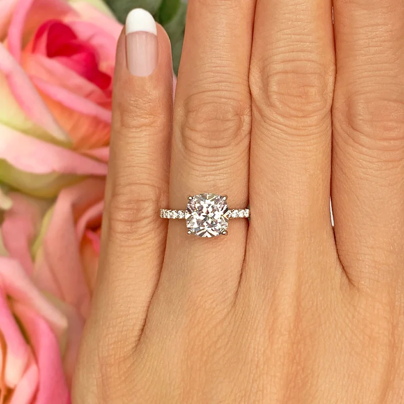 Eco-Friendly Sustainable Jewelry For Conscious Buyers 2.25 ctw Cushion Accented Solitaire Ring