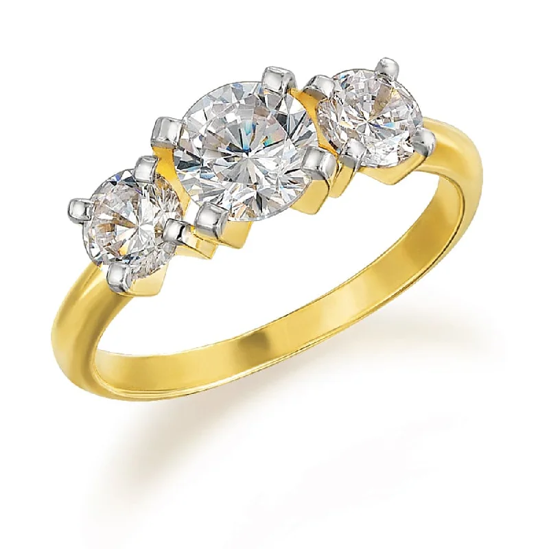 Trendy Minimalist Jewelry For Everyday Wear 2 ct. t.w. Dynamique Trilogy Ring