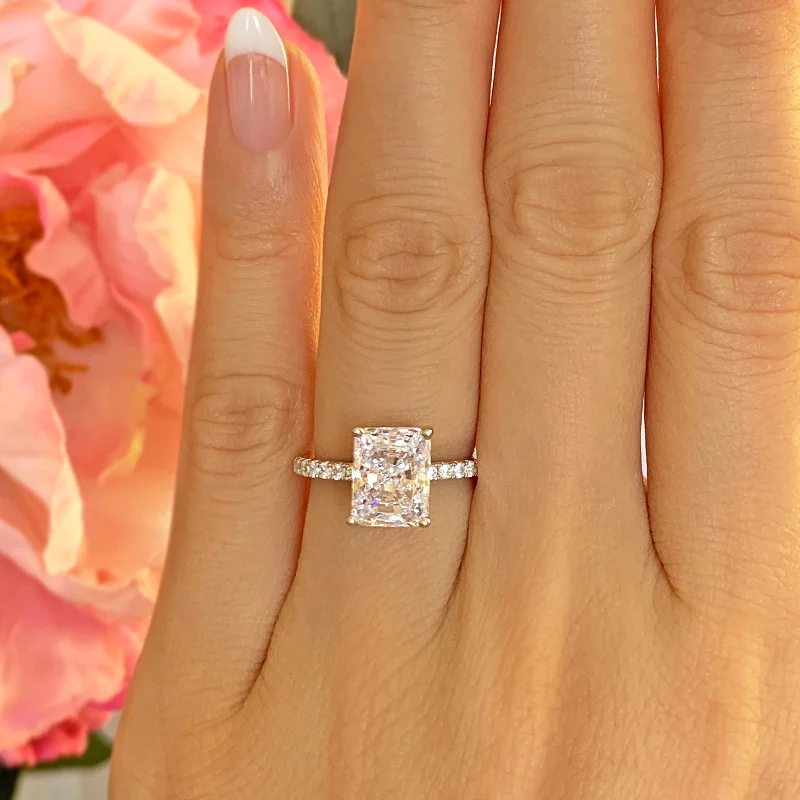 The Biggest Jewelry Sale Of The Year Is Here 3 ctw Radiant Accented Solitaire Ring