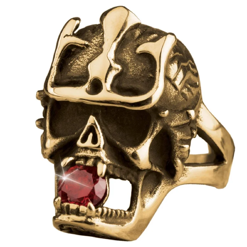 Limited-Time Offer On Elegant Jewelry Pieces Azteca Skull Gold Men's Ring