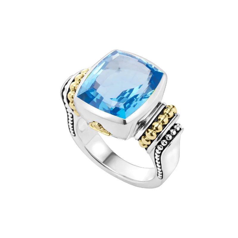 Get The Best Deals On Timeless Jewelry Pieces Caviar Color Small Swiss Blue Topaz Statement Ring