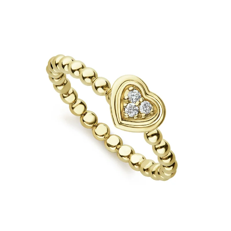 Exclusive Jewelry Bundles At Discounted Prices Caviar Gold 18K Gold Heart Diamond Ring