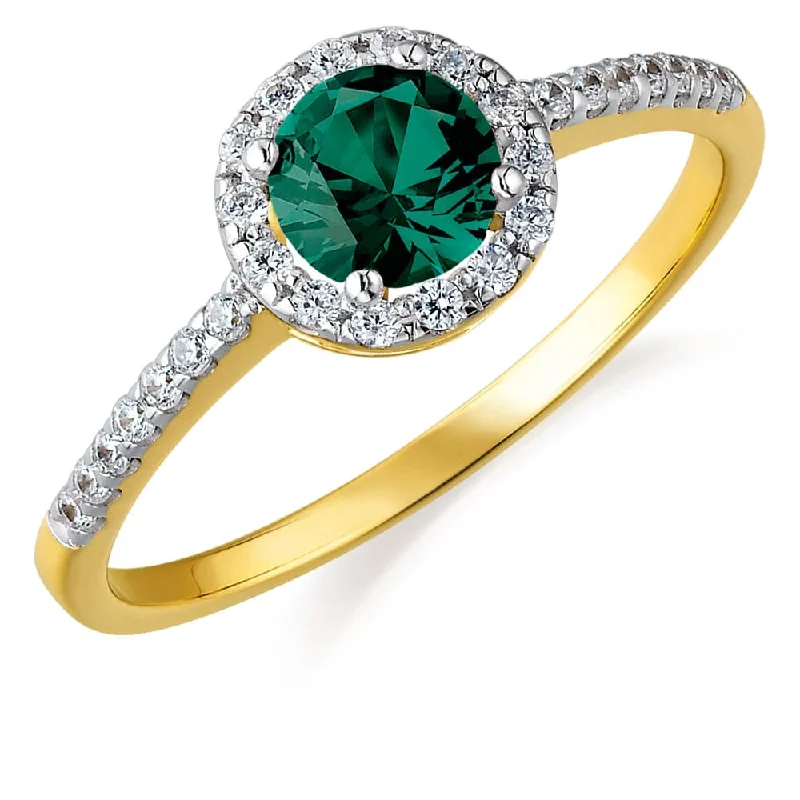 Shop Dazzling Jewelry At The Best Prices Tru-Emerald Posh Halo Ring