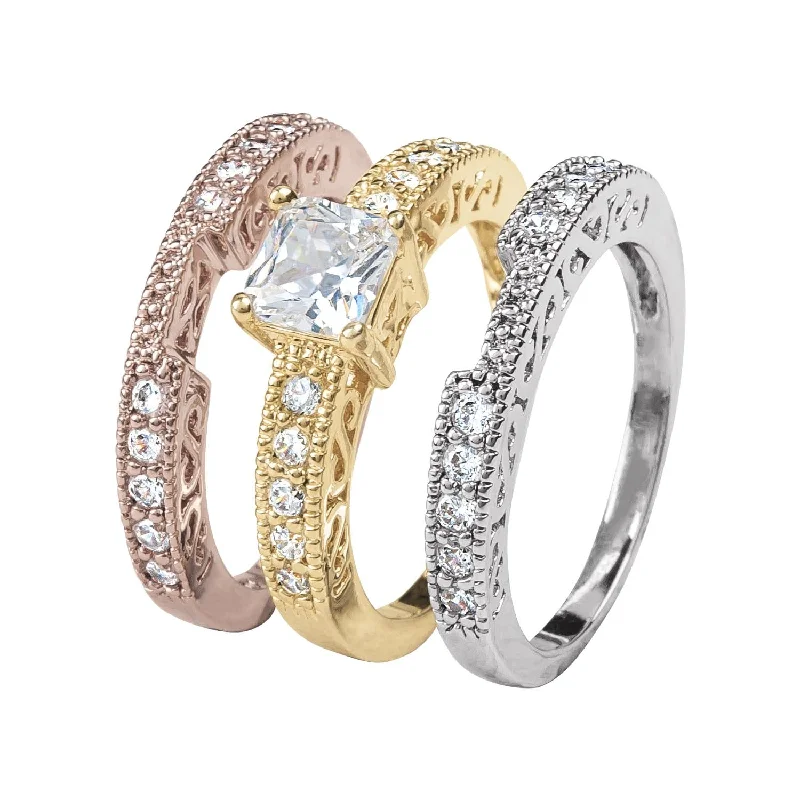 Shop Dazzling Jewelry With Special Promotional Discounts Lourdes Tri-Color Ring