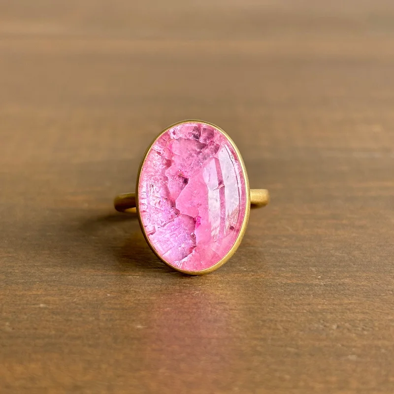 Best Jewelry Sale – Shop Exclusive Designs Now Frosty Pink Tourmaline Oval Ring