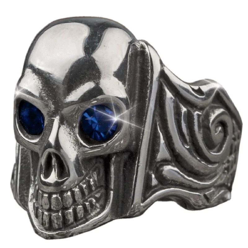 Affordable Elegance – Premium Jewelry At Special Prices Ole Blue Eyes Steel Skull Ring