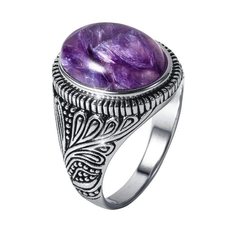 Huge Savings On Premium Jewelry Styles Royal Charoite Men’s Ring