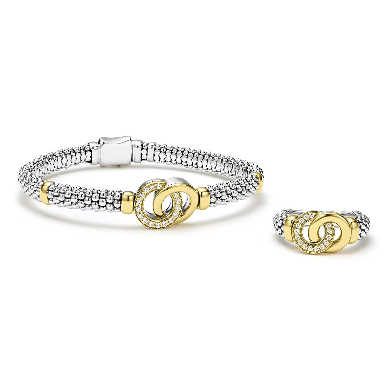 Elegant Jewelry, Exclusive Prices – Shop Now Signature Caviar Two-Tone Interlocking Diamond Gift Set