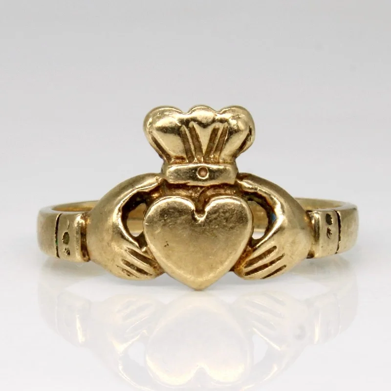 Special Deals On Handcrafted And Designer Jewelry 10k Yellow Gold Claddagh Ring | SZ 7.25 |