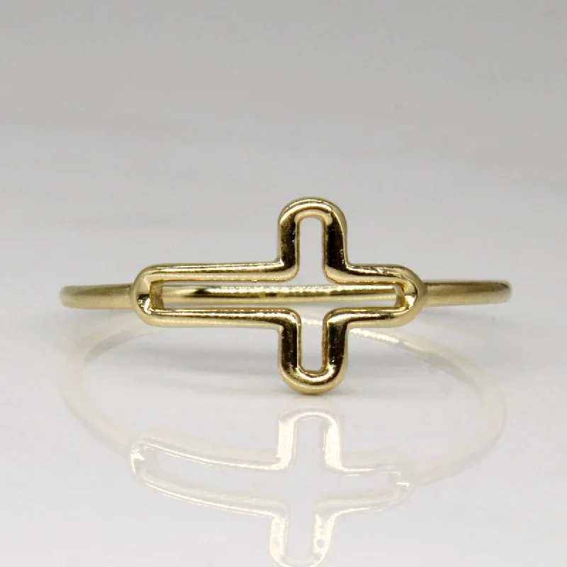 Discounted Jewelry For A Glamorous Look 10k Yellow Gold Cross Ring | SZ 8 |