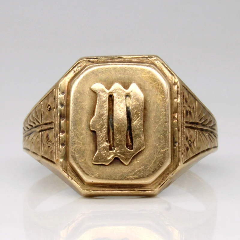 Clearance Sale On High-End Jewelry Collections 10k Yellow Gold 'W' Signet Ring | SZ 11.25 |