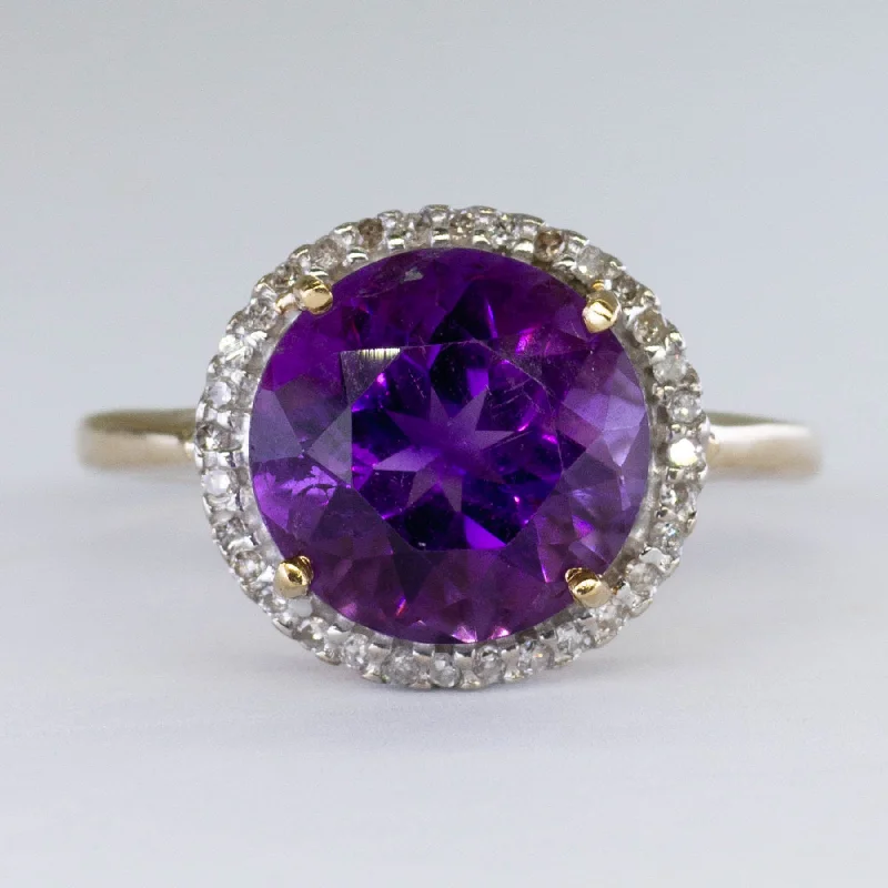 Upgrade Your Collection With Our Limited-Time Jewelry Sale Amethyst & Diamond Cocktail Ring | 3.30ct, 0.05ctw | SZ 7 |