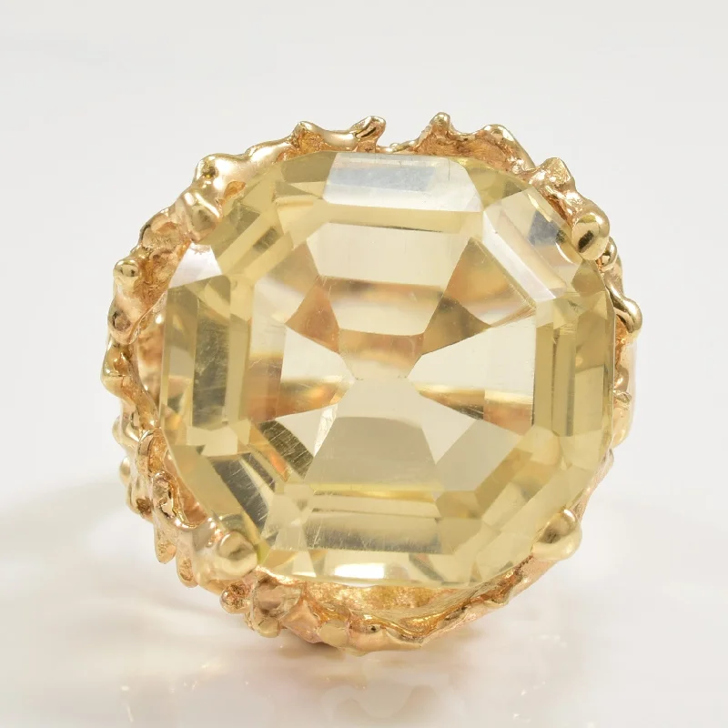 Exclusive Jewelry Sale – Sparkle For Less Asscher Cut Citrine Cocktail Ring | 23.00ct | SZ 7  |