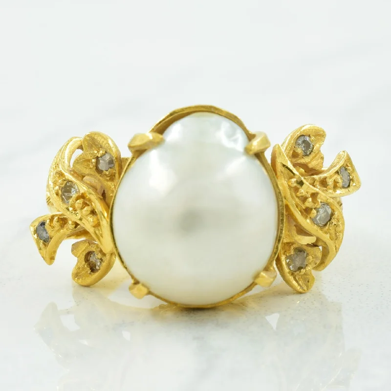 Bohemian-Inspired Jewelry For Free-Spirited Fashion Baroque Pearl & Diamond Ring | 12.00ct, 0.10ctw | SZ 6.5 |