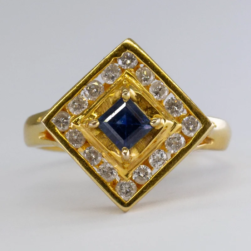 Premium Jewelry Now Available At Special Discounts Blue Sapphire & Diamond Cocktail Ring | 0.16ctw, 0.45ct | SZ 7.25 |