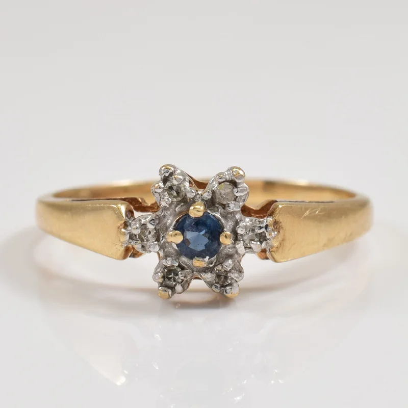 Luxury Jewelry Sale – Sparkle For Less Blue Sapphire & Diamond Ring | 0.10ct, 0.03ctw | SZ 6.75 |