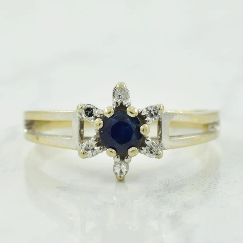 Shop Handcrafted Jewelry At Special Promotional Rates Blue Sapphire & Diamond Ring | 0.18ct, 0.06ctw | SZ 6 |