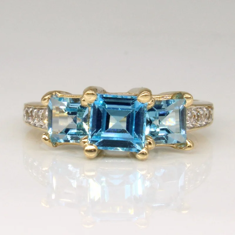 Fashion-Forward Jewelry At Incredible Prices Blue Topaz & Diamond Cocktail Ring | 1.50ctw, 0.04ctw | SZ 5 |