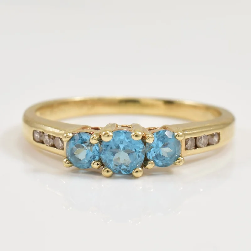 Timeless Elegance Now At Special Discounts Blue Topaz & Diamond Ring | 0.40ctw, 0.06ctw | SZ 5.5 |