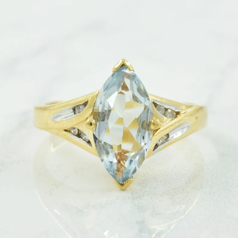 Don't Miss Out – Shop Elegant Jewelry For Less Blue Topaz & Diamond Ring | 2.10ct, 0.05ctw | SZ 6.5 |