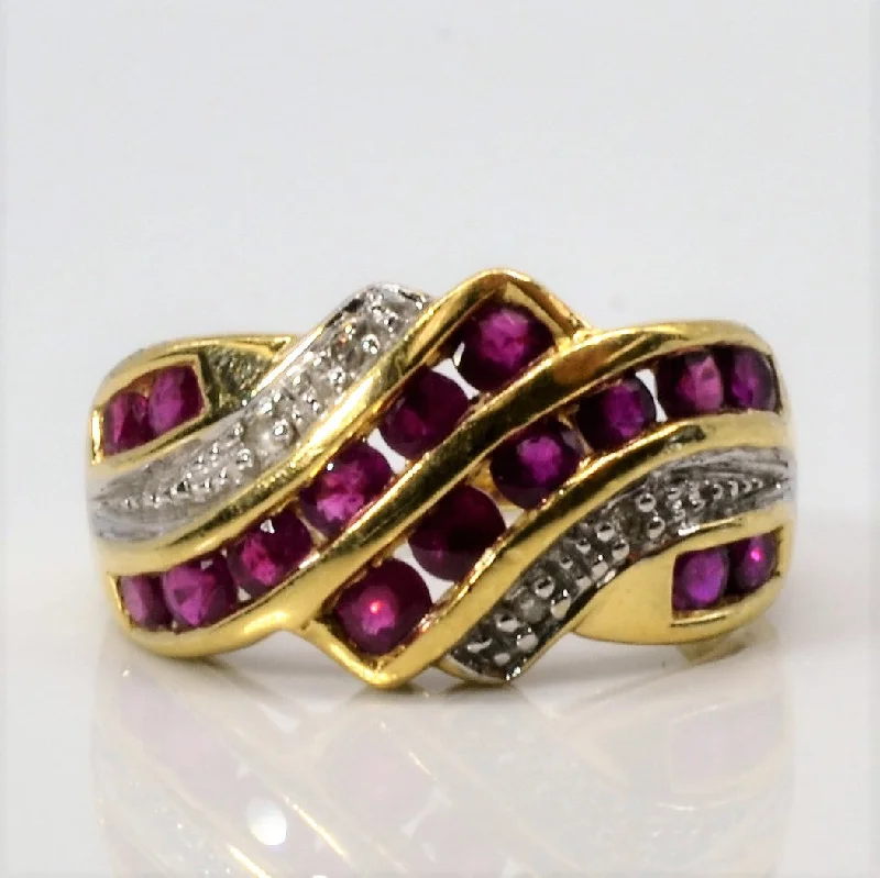 Jewelry Clearance Sale – Final Reductions Bypass Diamond & Ruby Ring | 1.04ctw | 0.02ctw | SZ 4.75 |