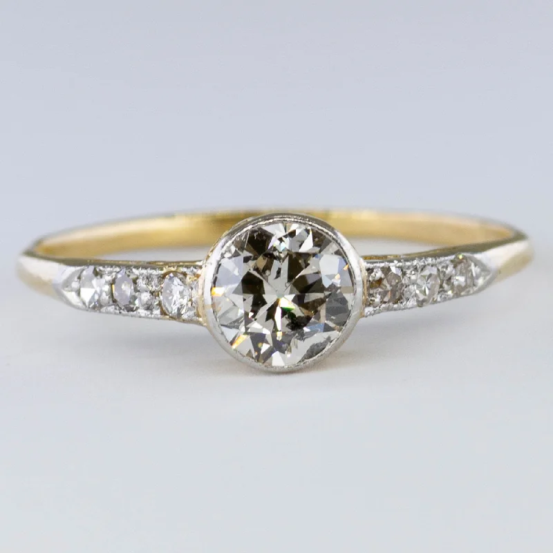 Handcrafted Jewelry Sale – Unique Designs At Low Prices Art Deco 18K and Platinum Old European Cut Diamond Ring | 0.66 ctw | SZ 7.5 |