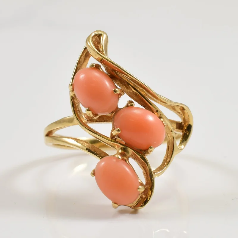 Elegant Jewelry, Exclusive Prices – Shop Now Coral Cocktail Ring | 1.50ctw | SZ 7.75 |