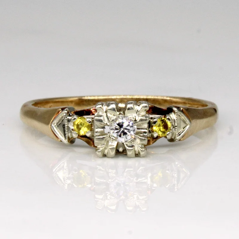 Elevate Your Outfit With Discounted Statement Jewelry Diamond & Yellow Sapphire Ring | 0.07ct, 0.05ctw | SZ 8.25 |