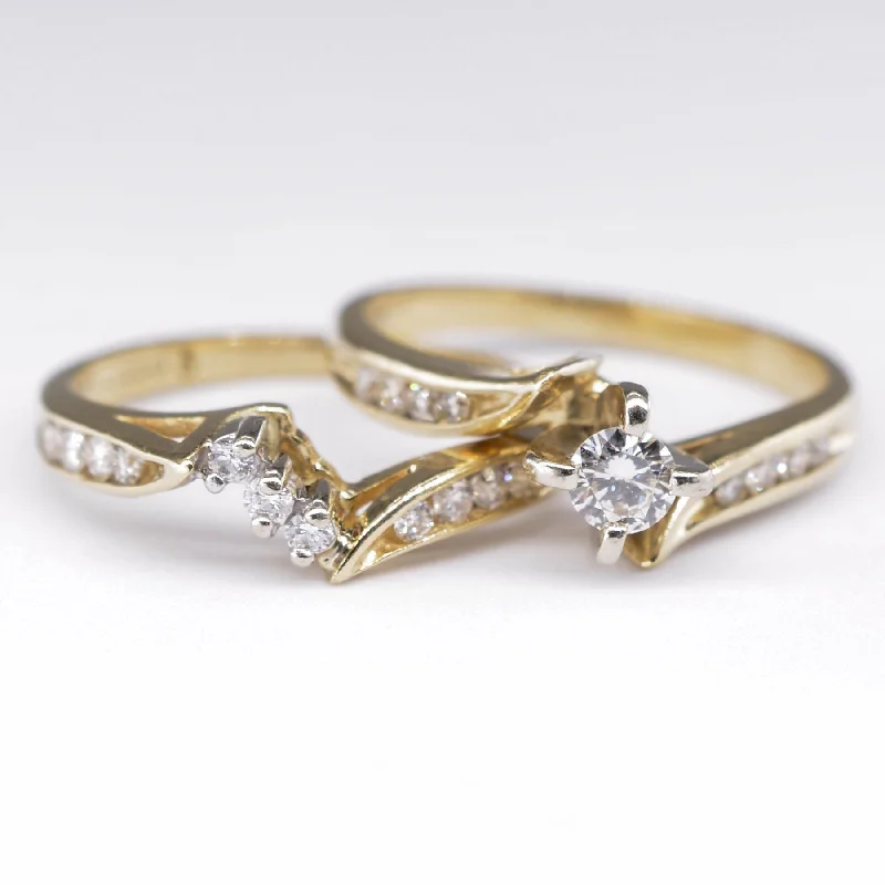 Unique Jewelry Designs Now At Discounted Rates Diamond Bypass Wedding Set | 0.14ct | SZ 4 |