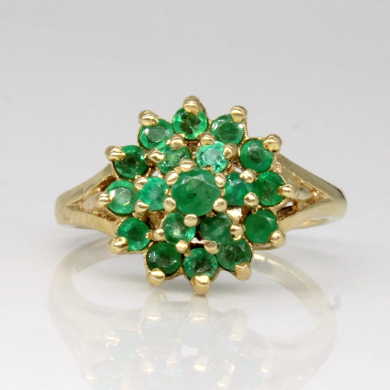 Exclusive Jewelry Sale Event – Shop Now Emerald Cluster Set Ring | 0.50ctw | SZ 6 |