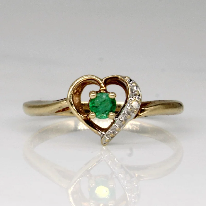 Shine Without Limits – Jewelry Sale Happening Now Emerald & Diamond Heart Ring | 0.07ct, 0.01ct | SZ 5.5 |