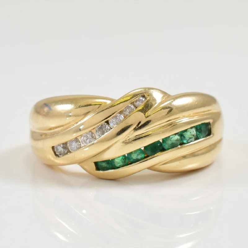 Elegant Rose Gold Jewelry For A Stylish Touch Emerald & Diamond Ring | 0.20ctw, 0.10ctw | SZ 5.25 |