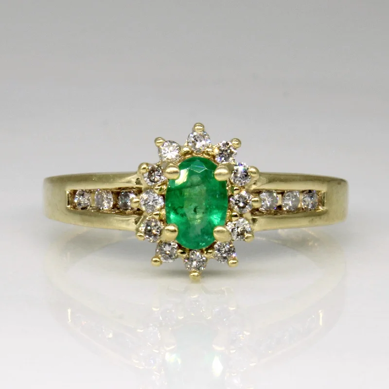 Fine Jewelry, Limited-Time Offers Available Emerald & Diamond Ring | 0.30ct, 0.18ctw | SZ 9 |