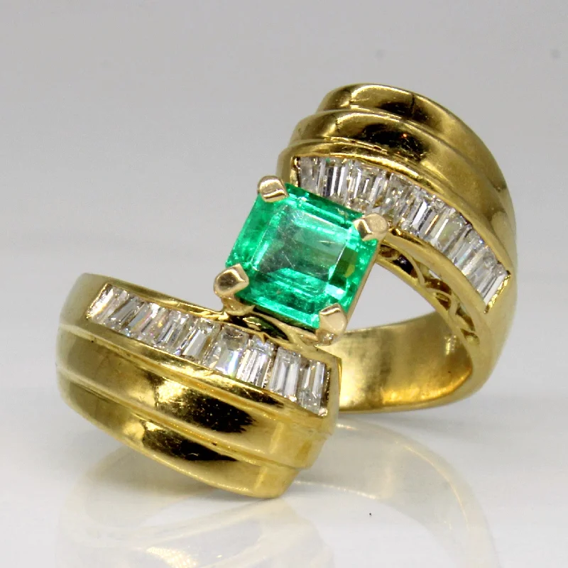 Elegant Jewelry, Exclusive Prices – Shop Now Emerald & Diamond Waterfall Ring | 0.70ct, 0.63ctw | SZ 6.75 |