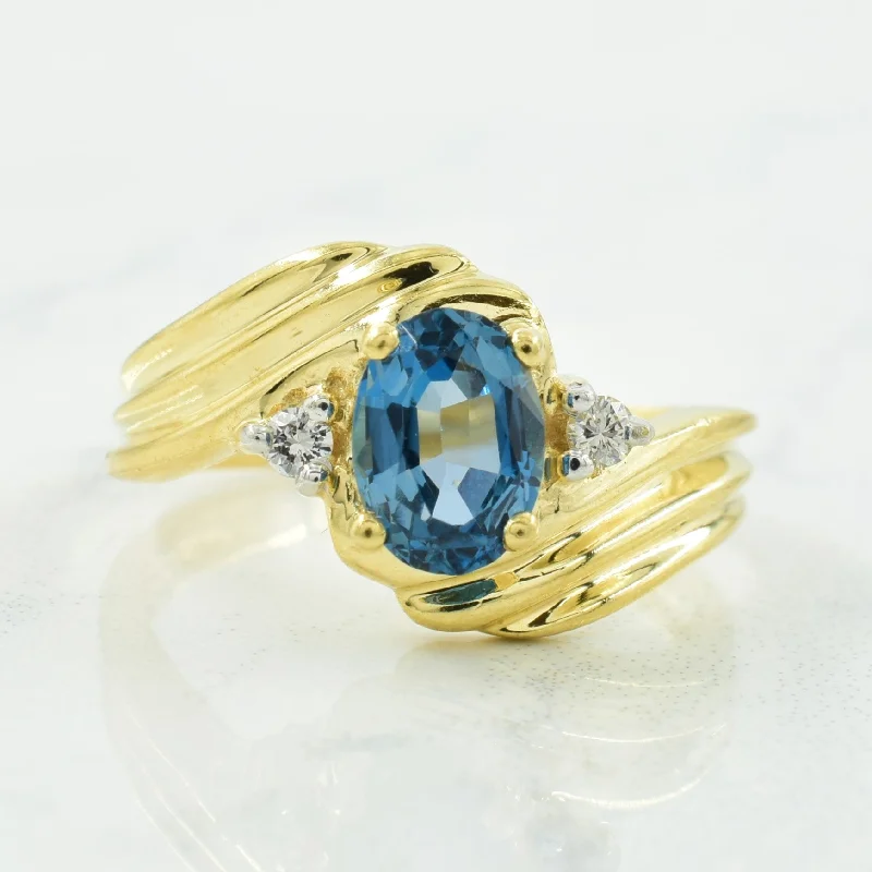 Your Perfect Accessory At The Perfect Price London Blue Topaz & Diamond Ring | 0.85ct, 0.05ctw | SZ 6.25 |