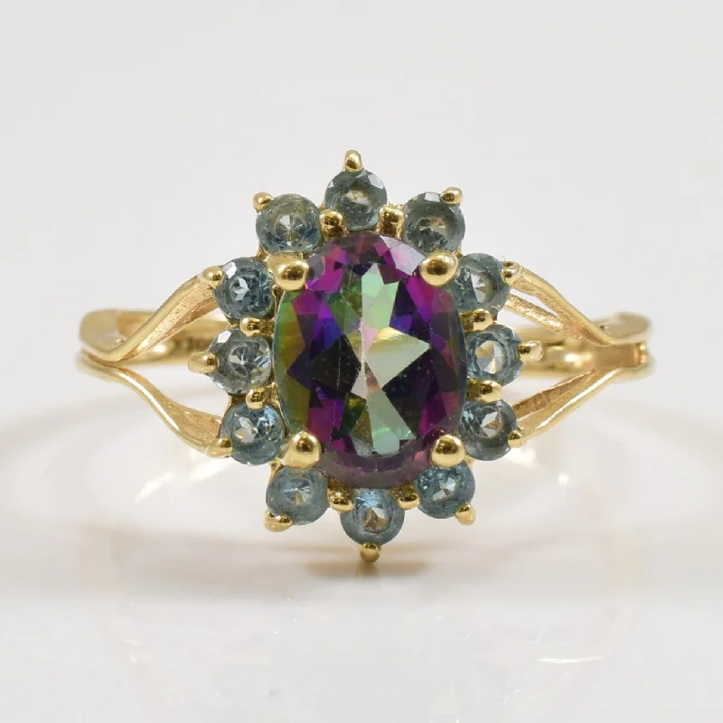 Limited-Time Offer On Elegant Jewelry Pieces Mystic & Blue Topaz Cocktail Ring | 1.75ctw | SZ 5.5 |