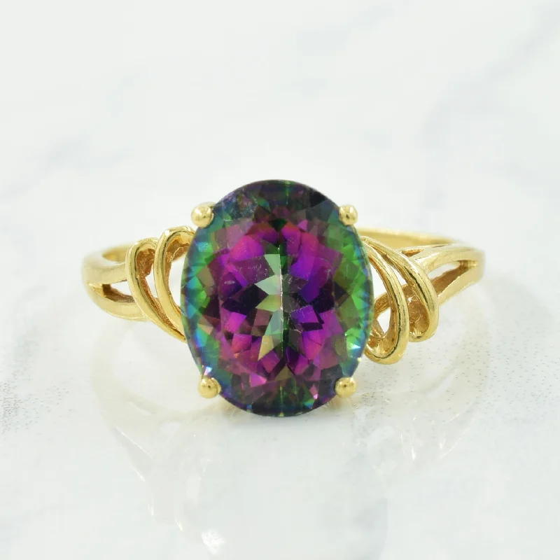 Trendy Minimalist Jewelry For Everyday Wear Mystic Topaz Ring | 4.90ct | SZ 8.75 |