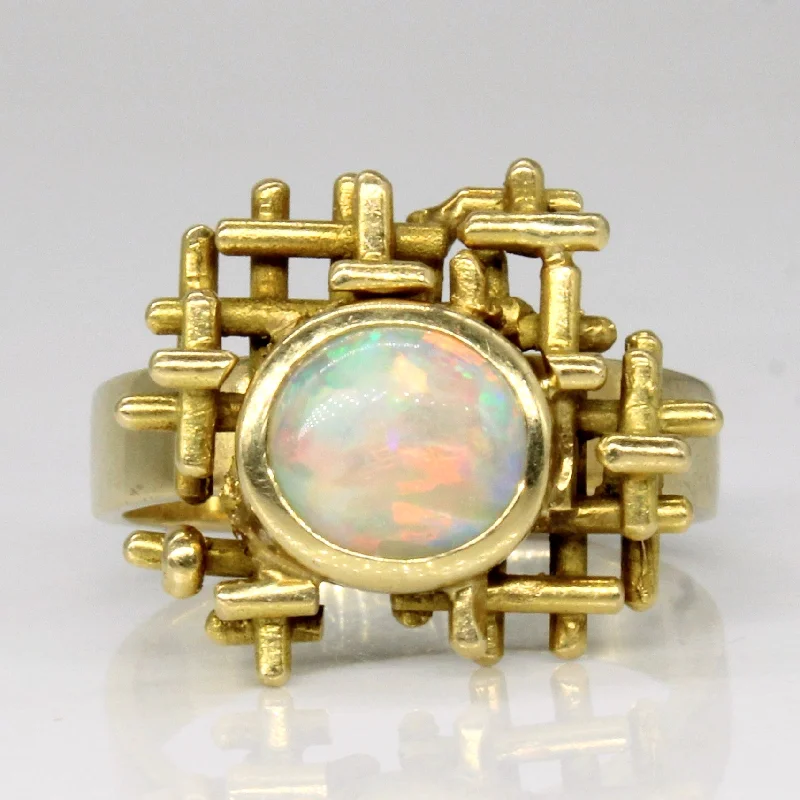 Timeless Beauty, Unbeatable Deals – Jewelry Sale On Opal Abstract Ring | 0.50ct | SZ 6.25 |