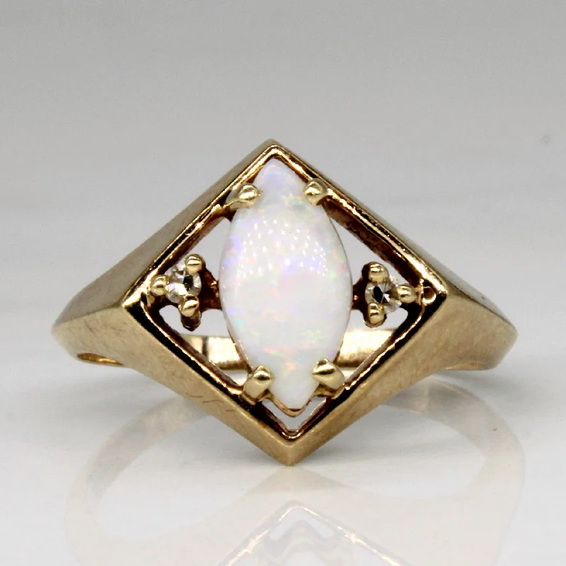 Timeless Jewelry, Timeless Savings – Don't Wait Opal & Diamond Ring | 0.60ct, 0.02ctw | SZ 6.25 |