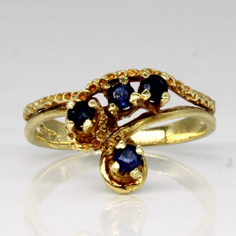 Timeless Elegance At Unbelievable Discounts Ornate Sapphire Waterfall Ring | 0.30ctw | SZ 6.5 |