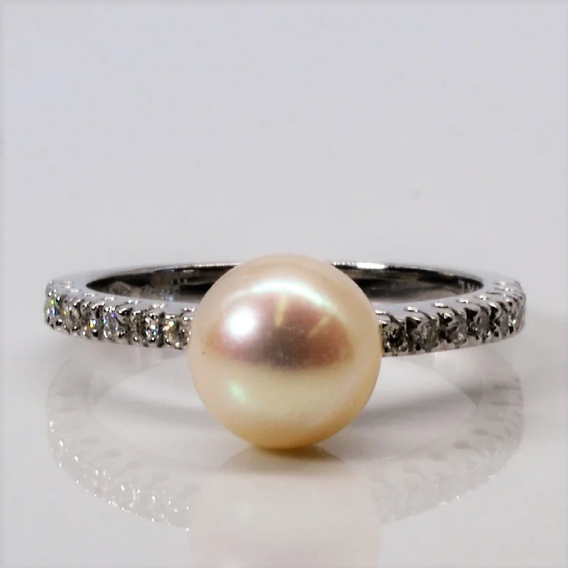 Timeless Jewelry At Special Discount Rates Pearl & Diamond Ring | 0.12ctw | SZ 6.5 |