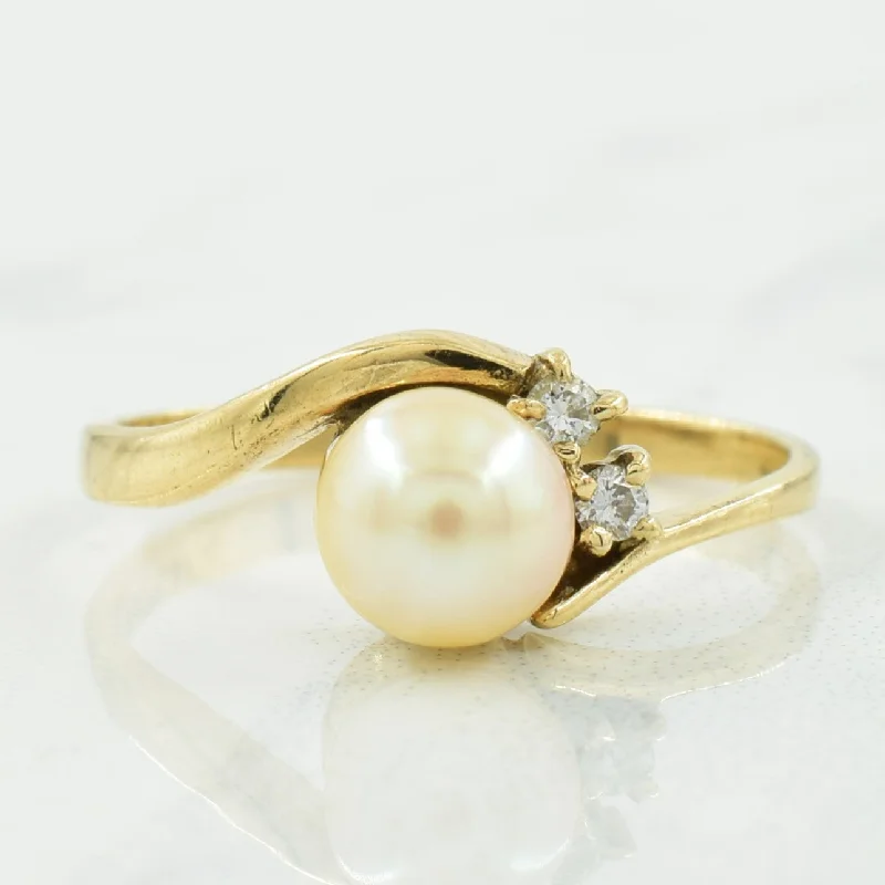 Versatile Layering Jewelry For Effortless Chic Pearl & Diamond Ring | 1.50ct, 0.04ctw | SZ 6 |