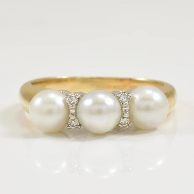 High-Quality Jewelry At A Fraction Of The Cost Pearl & Diamond Ring | 3.00ctw, 0.04ctw | SZ 5.5 |