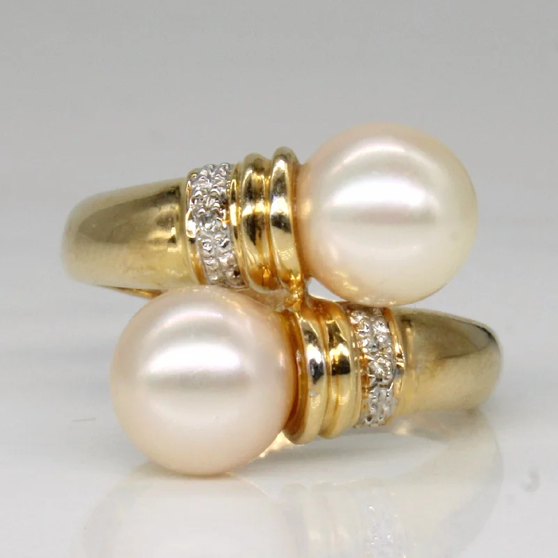 Don't Miss Our Biggest Jewelry Sale Of The Season Pearl & Diamond Waterfall Ring | 0.01ctw | SZ 6.5 |