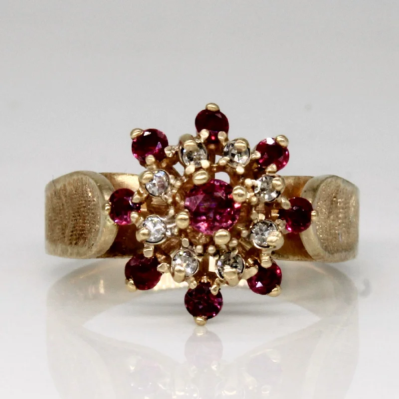 Grab Exquisite Jewelry At The Lowest Prices Ruby & Diamond Cocktail Ring | 0.38ctw, 0.07ctw | SZ 6.5 |