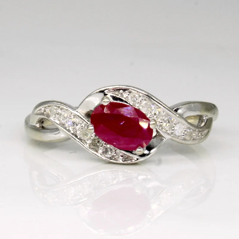 Jewelry Clearance Sale – Final Reductions Ruby & Diamond Bypass Ring | 0.50ct, 0.06ctw | SZ 6 |