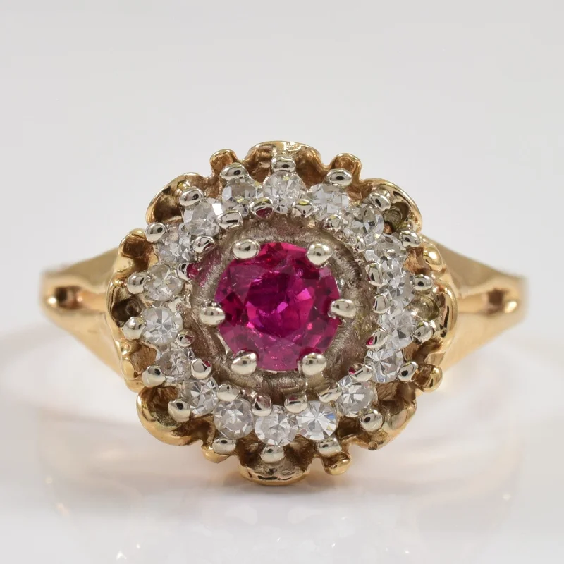 Jewelry Deals That Outshine The Rest Ruby & Diamond Halo Ring | 0.40ct, 0.25ctw | SZ 8.25 |