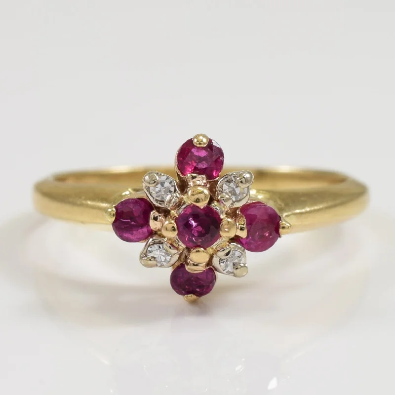 Affordable Luxury Jewelry – Style At A Great Price Ruby & Diamond Ring | 0.25ctw, 0.03ctw | SZ 5.5 |