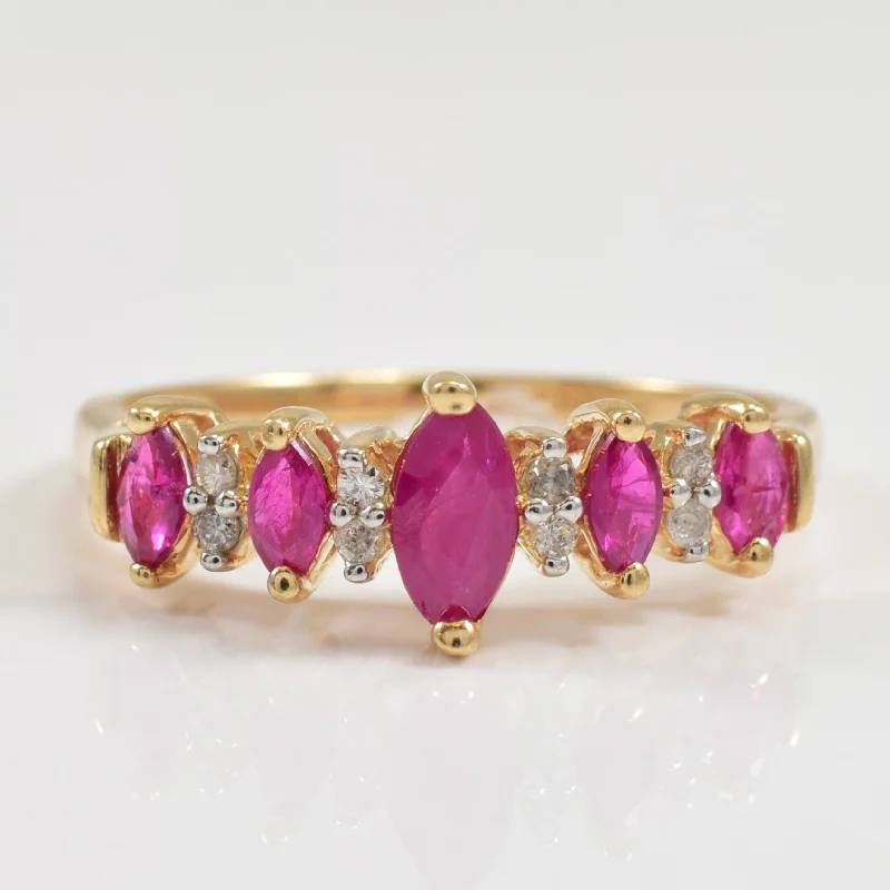 Timeless Elegance, Temporary Discounts – Act Fast Ruby & Diamond Ring | 0.38ctw, 0.05ctw | SZ 7 |