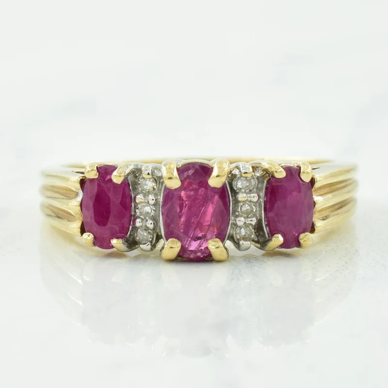 Premium Jewelry At Promotional Prices – Shine Today Ruby & Diamond Ring | 1.00ctw, 0.04ctw | SZ 7 |